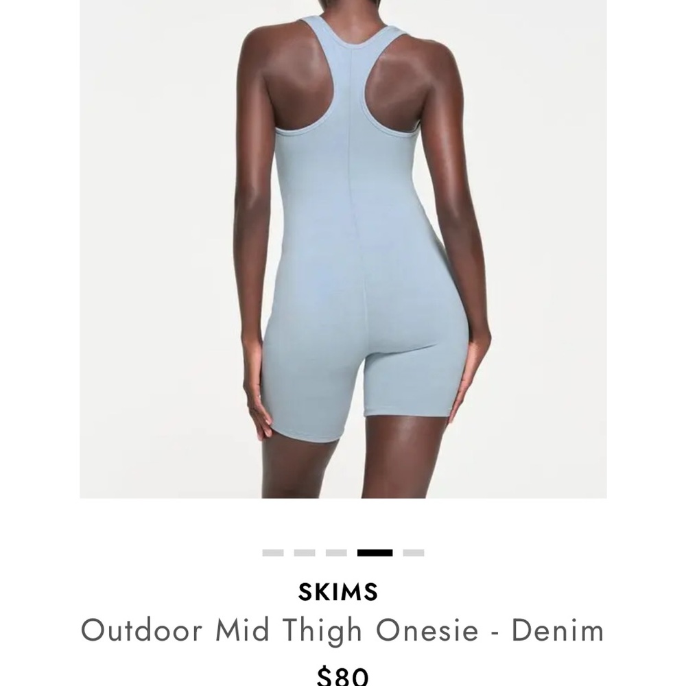 Skims blue Outdoor Mid Thigh Onesie romper Denim Pacific nwt - Picture 5 of 11